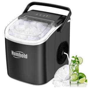 Máquina de Gelo até 11 kg em 24H Portátil, 110W, 110v, HUMHOLD, Preto