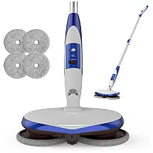 Esfregão Mop Elétrico sem Fio à Bateria Tanque de 250 mL com Farol LED, 110v, GOBOT, Azul