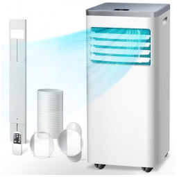 Ar Condicionado Portátil 8000 BTU com Ventilador e Desumidificador, Cobre 32 m2, 110V, R.W.FLAME, Branco