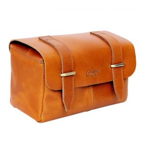 Necessaire Masculina de Couro, CREATIVE LEATHER ART, Marrom Claro
