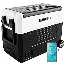 Geladeira e Congelador Portátil 57 L com Divisor Removível 12 24V DC 120 240V AC, EUHOMY, Preta