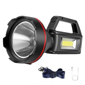 Lanterna LED Recarregável, 16 Horas de Ação e Carregamento USB, SUNPRO, Preta