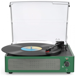 Toca-discos de Vinil com Alto-falantes, Bluetooth, 3 Velocidades, Auto Stop, Design Vintage - Verde Grama,WOCKODER