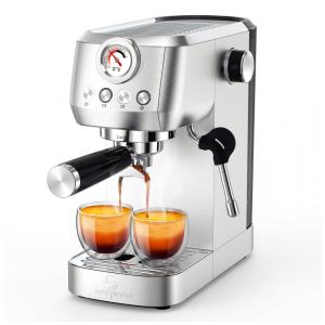Máquina de Espresso 20 Bar, Vaporizador Profissional, Manômetro Colorido, 1,45L, MAttinata, Aço Inox, Prata, 110V