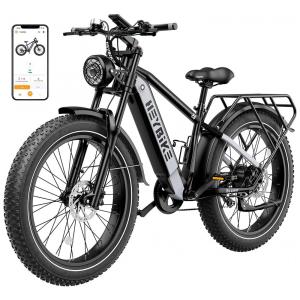 Bicicleta Elétrica Heybike Brawn 750W Pico 1200W – Bateria Removível 48V 18Ah, Rodas 26", Suspensão Hidráulica, Freios a Disco
