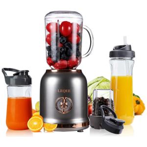 LEQEE Liquidificador para Vitaminas de 798 mL com 3 Velocidades, 300W, 110V, Cinza