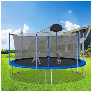 Cama Elastica Capacidade até 120 kg com Cesta de Basquete, Balanço e Escorregador, Evedy, Verde