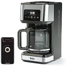 Cafeteira Elétrica Programável 2.8L em Aço Inoxidável com Painel Digital e APP Inteligente, 110v, ATOMI SMART AT1536, Preto