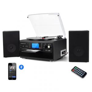 Toca-discos Bluetooth DIGITNOW com Alto-falante Estéreo, Conversor de Vinil LP para MP3 com CD, Cassete, Rádio, Auxiliar e Codificação