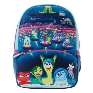 Mini Mochila Infantil Divertida Mente com Apliques que Brilham no Escuro, Loungefly Disney Pixar