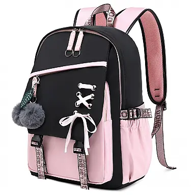 Mochila FENGDONG rosa para adolescentes,