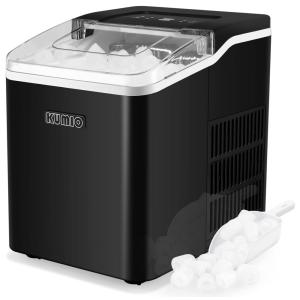 Máquina de Gelo até 12 kg em 24H Portátil com Colher e Cesta de Gelo, 110V, KUMIO ICM1232, Branca