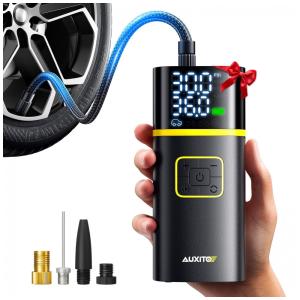 Compressor de Ar Portátil AUXITO 150PSI - Inflação Rápida em 1 Minuto - Bomba de Ar para Pneus de Carro com Medidor de Pressão