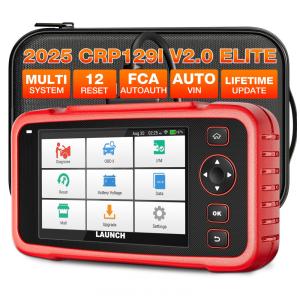 Scanner Automotivo OBD2 4 Diagnósticos Atualização Via WiFi 9 Idiomas Monitor de Bateria, LAUNCH, Preto