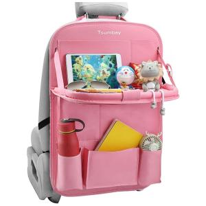 Tsumbay Organizador Veicular Multifuncional para Banco Traseiro com Suporte para Tablet, Rosa