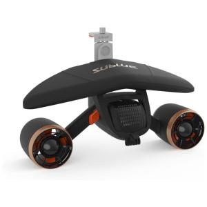 Scooter Propulsor Aquático de Mergulho com 2 Motores, Compatível com Câmera, 110v, SUBLUE, Preto
