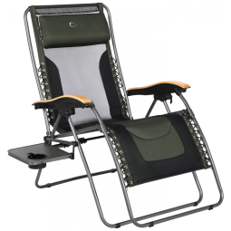 Cadeira Reclinável Ajustável Gravidade Zero com Apoio de Cabeça e Porta Copos, PORTAL EA FC630 68015XL, Verde escuro