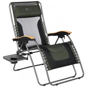Cadeira Reclinável Ajustável Gravidade Zero com Apoio de Cabeça e Porta Copos, PORTAL EA FC630 68015XL, Verde escuro