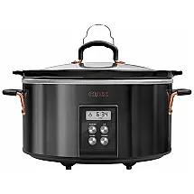 Panela Elétrica de 5.6L Programável com Cronômetro Digital, 110V, CRUX 14681, Preto