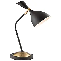 Luminária de Mesa Contemporânea 54 cm Altura, Preto e Dourado, 110V 40W para Quarto, Sala e Escritório