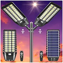 Luminária Solar Externa 50000 Lúmens 800W a Prova d IP66, 2 Unidades, AKOFUN, Preto