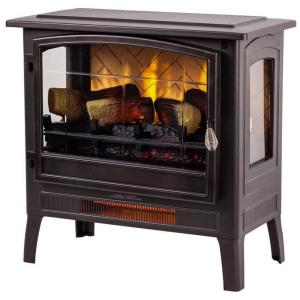 Lareira Elétrica com Controle Remoto e Chamas 3D Ajustáveis, 1400W, 110v, Country Living, Marrom