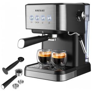 Cafeteira Elétrica Programável Expresso Reservatório de 1,8L Potência 20 Bar 1050W, 110v, KOKUKAKU DK CM3010, Preto