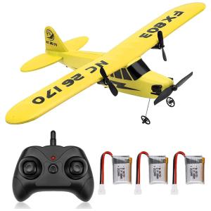 Makerfire FX 803 Avião de Controle Remoto 2.4G Design 2CH, Amarelo, Idade Recomendada 14
