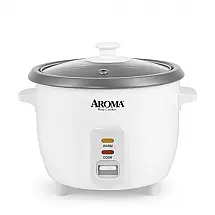 Panela de Arroz Elétrica até 6 xícaras não Cozidas, 110V 500W, Aroma Housewares, Branca