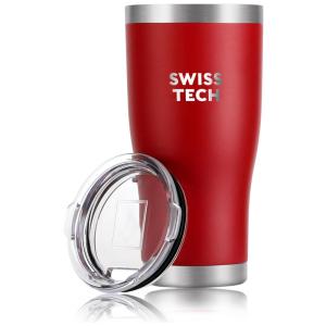 SWISSTECH Copo Térmico 600 mL para Cerveja, Café com Isolamento a Vácuo, Vermelho