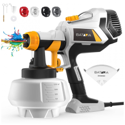 Pistola de Pintura Pulverizadora 1.2L com 4 Tamanhos de Pontas, 700W, BATAVIA BSG0082 US, Cinza