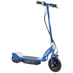 Patinete Elétrico Infantil com Velocidade até 16 km/h, Freios e Pneus Pneumáticos para Crianças Acima de 8 Anos, 24V, Razor E100, Azul