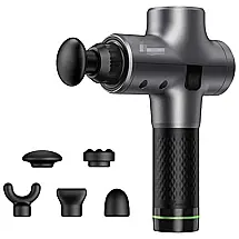 Massageador Pistola Elétrico Profissional Sem Fio 4 Acessórios 3 Velocidades Ultra Silenciosa, WESTFY, Vermelho