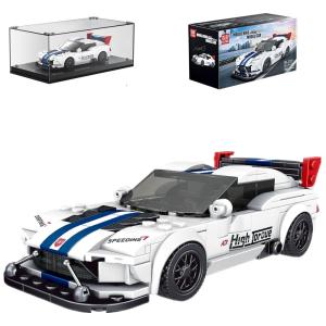 Kit de Construção Carro Dodge Viper com 388 Peças e Vitrine de Acrílico para Crianças Acima de 8 Anos, Mold King, Branco