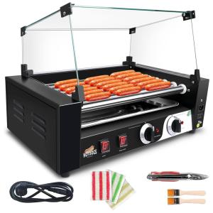 Máquina de Hot Dog LIANQIAN até 18 Salsichas por Vez, Aço Inoxidável 110V 1400W