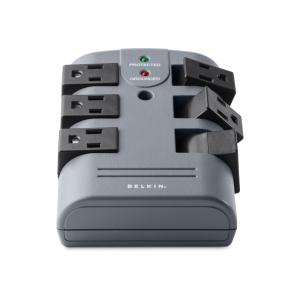 Protetor Contra Picos de Energia e Raios 1080 Watts com 6 Portas CA Giratórias, 110v, BELKIN BP106000, Cinza