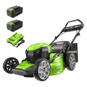 Cortador de Grama Autopropelido Greenworks 40V sem Escova, Inteligente e Eficiente - 75 Ferramentas Compatíveis, 2 Baterias de 4.