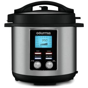 Panela de Pressão Elétrica Gourmia GPC855, Digital, Display LCD, Aço Inoxidável, Preto com Prata 110V