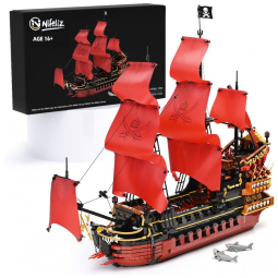 Kit de Construção Navio, 3694 Peças, NIFELIZ priate ship model, Vermelho