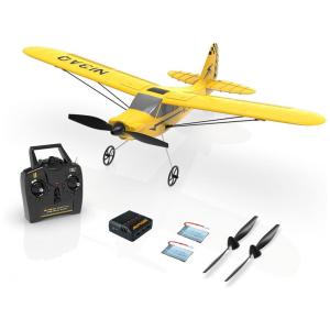 Avião de Controle Remoto com Bateria e Hélice para Crianças e Adultos, JADSTYLE, Amarelo