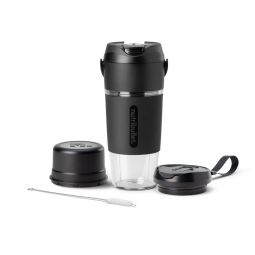 Liquidificador Portátil Ideal para Viagens com Alça de Transporte e Carregamento por USB-C, Nutribullet, Preto