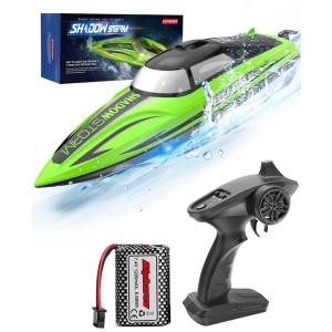 AlphaRev R208 Lancha de Controle Remoto p, Adultos Até 32 KM, H, Recarregável, Verde