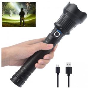 Alifa XHP70 Lanterna 9000LM, Distancia 500 M, com USB, à Prova DÁgua IPX5, Preto