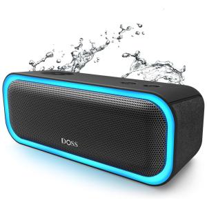 Caixa de Som Bluetooth sem Fio Portátil à va d IPX5, 20W, até 20H, DOSS SoundBox Pro, Preto