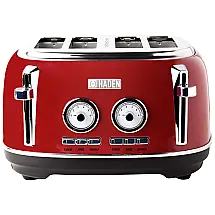 Torradeira Retro de 4 Fatias, 1500W, 110v, HADEN 75040, Vermelho
