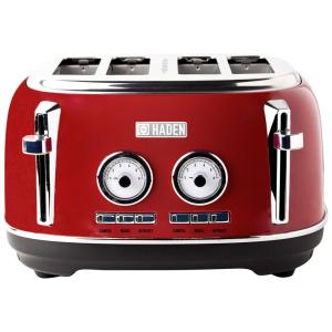 Torradeira Retro de 4 Fatias, 1500W, 110v, HADEN 75040, Vermelho