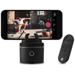 Pod Silver Suporte para Telefone com Rastreador Automático de Rosto e Controle Remoto, PIVO NPVS, Prateado