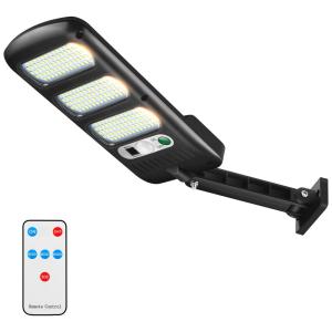 Luz Solar LED Externa 1200 Lúmens 6000K a Prova d com Sensor de Movimento e 3 Modos de Iluminação, ALIOKEE A0002 R, Preto