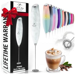 Espumador de Leite Elétrico Portátil para Café com Motor de Titânio e Alça Ergonômica, Branco Cristal