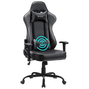 Blue Whale Cadeira Gamer Ergonômica Ajustável com Apoio para a Lombar, Preta